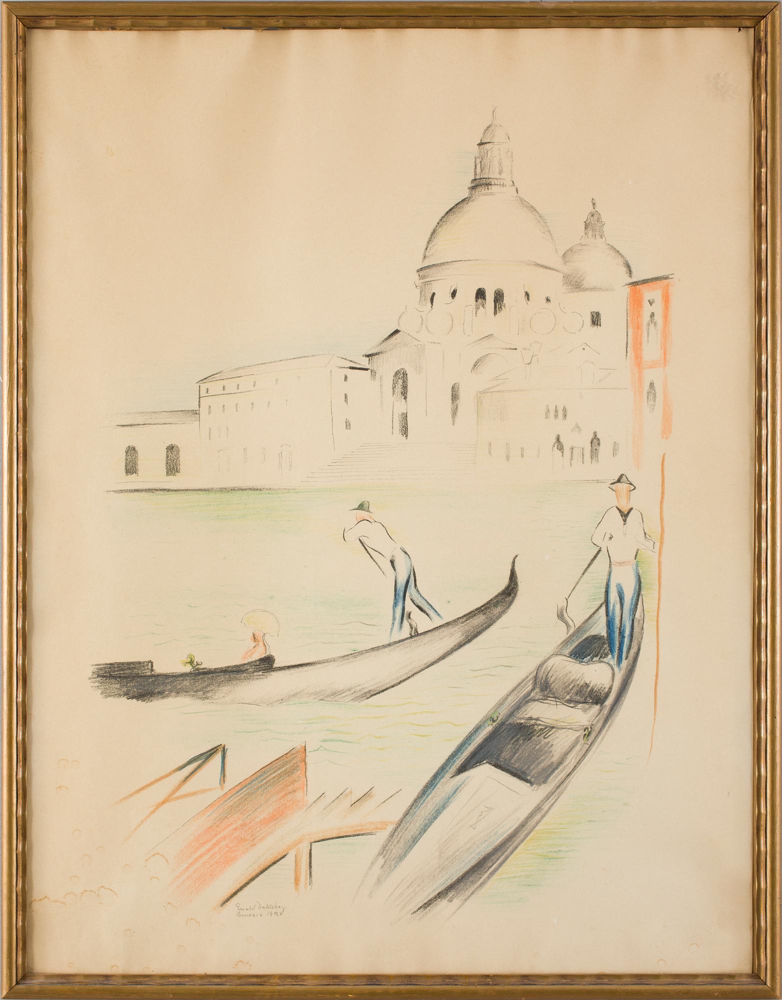 EWALD DAHLSKOG, blandteknik, sign o dat 1920.