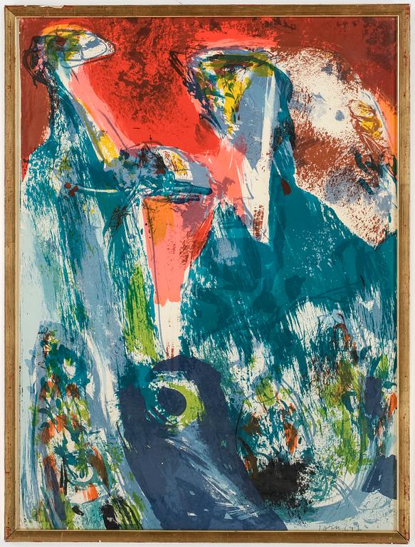 ASGER JORN, färglitografi, signerad och daterad 67. Numrerad 9/50.