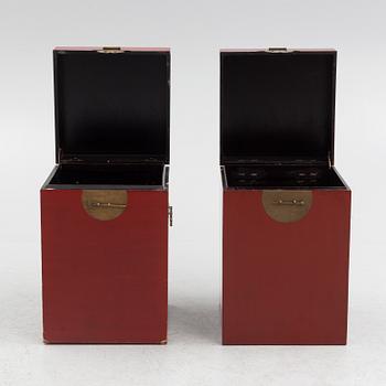 Two Chinese similar nightstands/boxes, 20th century.