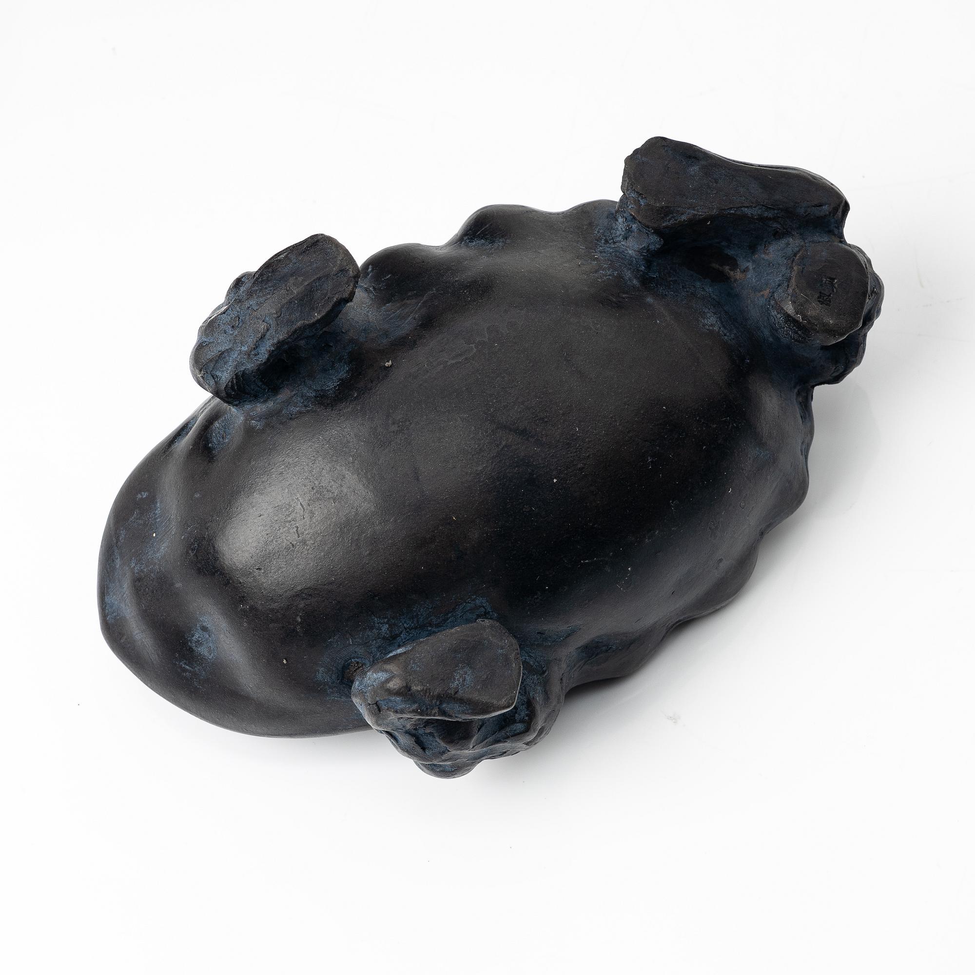 A dark yixing three legged toad 'Jin Chan' water sprinkler, China, 1980s.