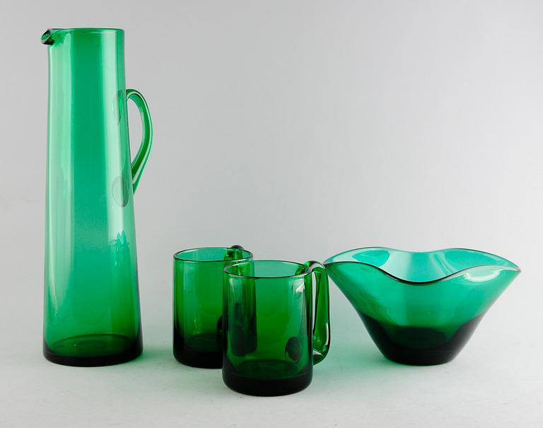 SERVISGLAS, 9 st, grönt glas, Reijmyre.