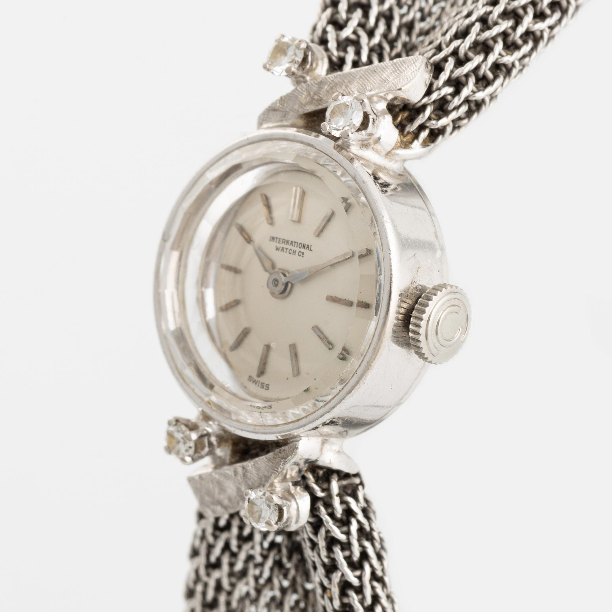 White gold and brilliant cut diamond cocktail watch.