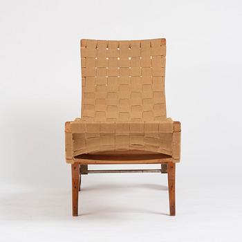 Bruno Mathsson, a rare easy chair for Firma Karl Mathsson, Värnamo, Sweden 1940's.