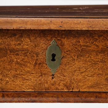 A Swedish late baroque burr-alder table, Stockholm, first part 18th century.