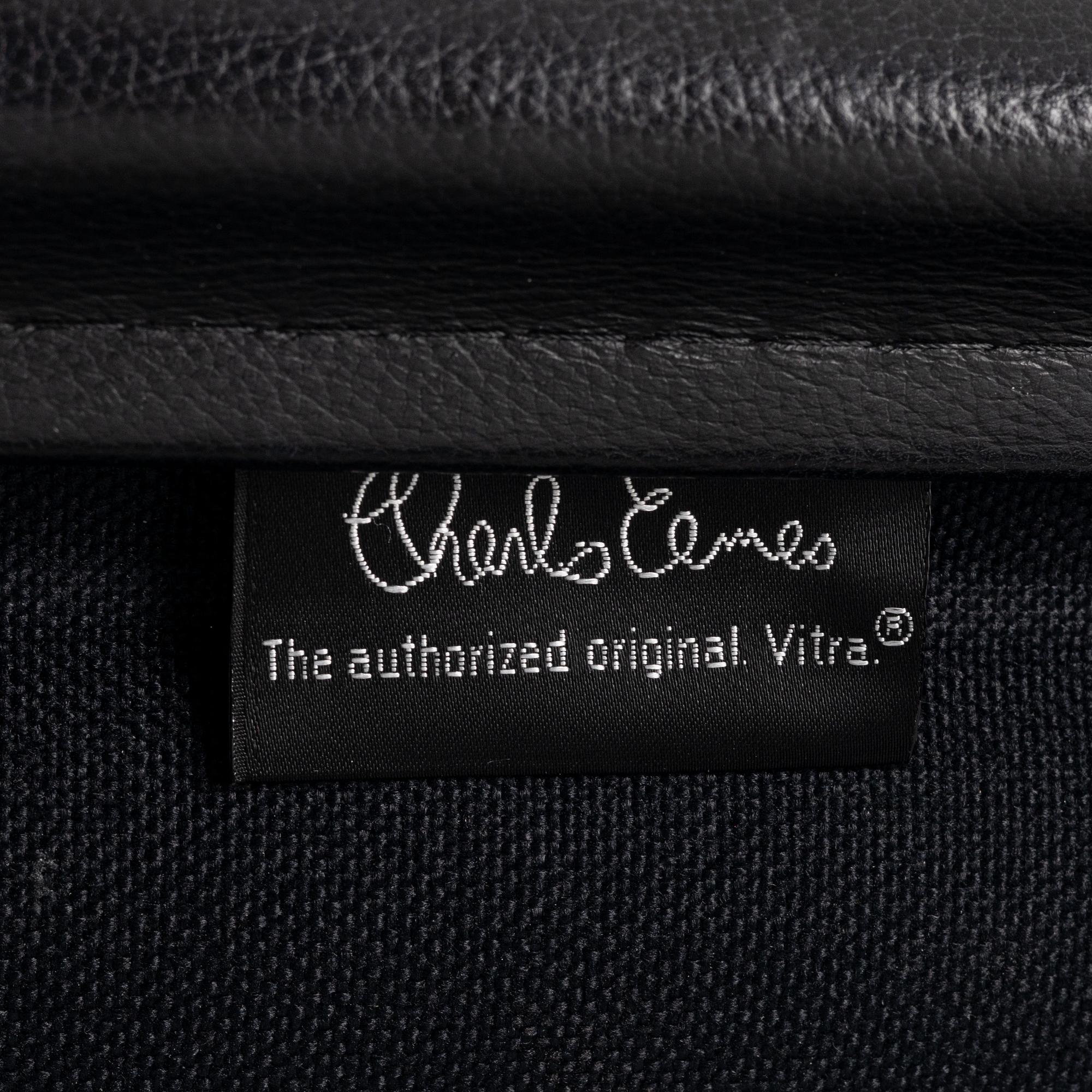 Charles & Ray Eames, a black leather 'EA 117' office chair, Vitra.