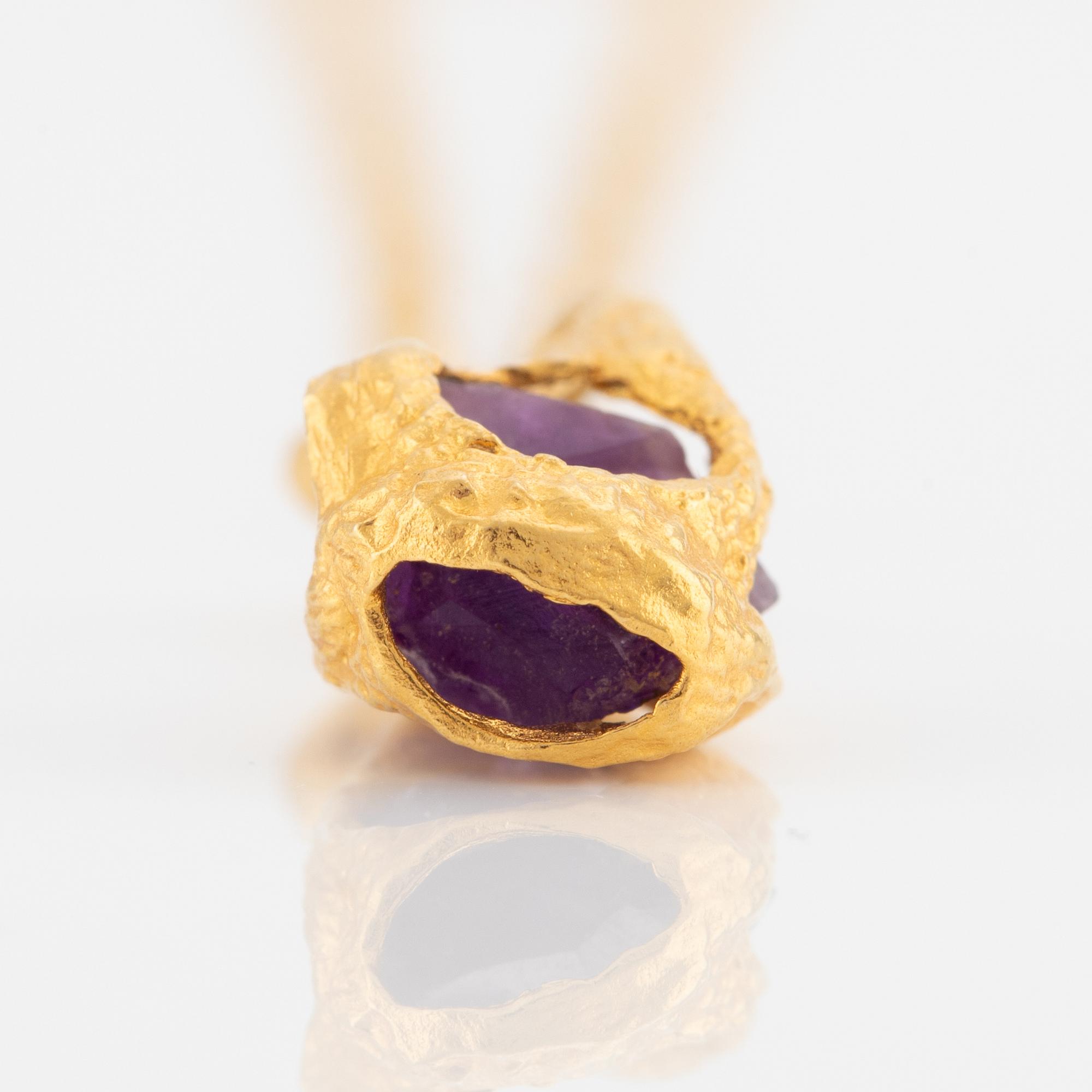Björn Weckström, necklace, "Renklockan", 18K gold with amethyst, Lapponia.