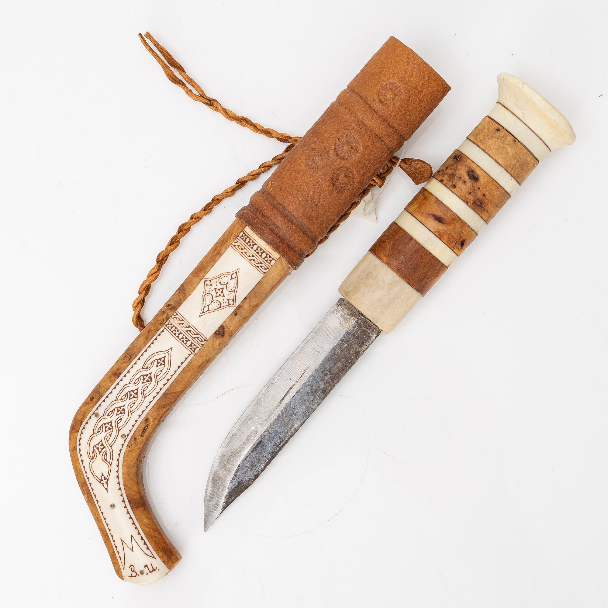 Bengt Olaf Unga, half-horn knife, signed.