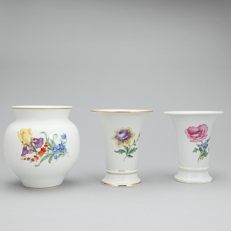 VASER, porslin, 5 st, Meissen, 1900-tal.