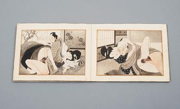 An album with 11 shunga paintings, Japan circa 1900.