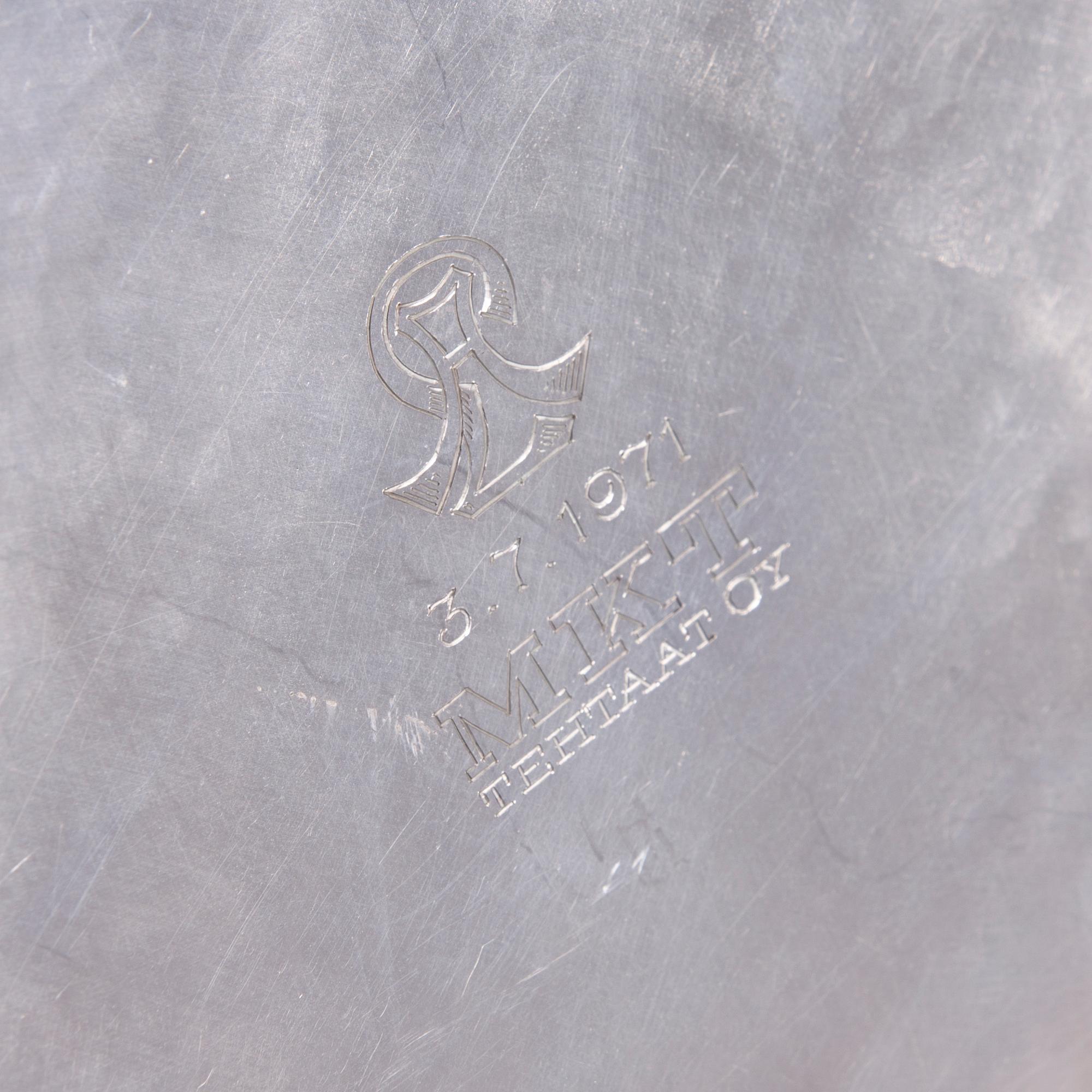 SKÅL, silver, Tapio Wirkkala, Kultakeskus, Tavastehus 1970. Vikt 555,6 g.