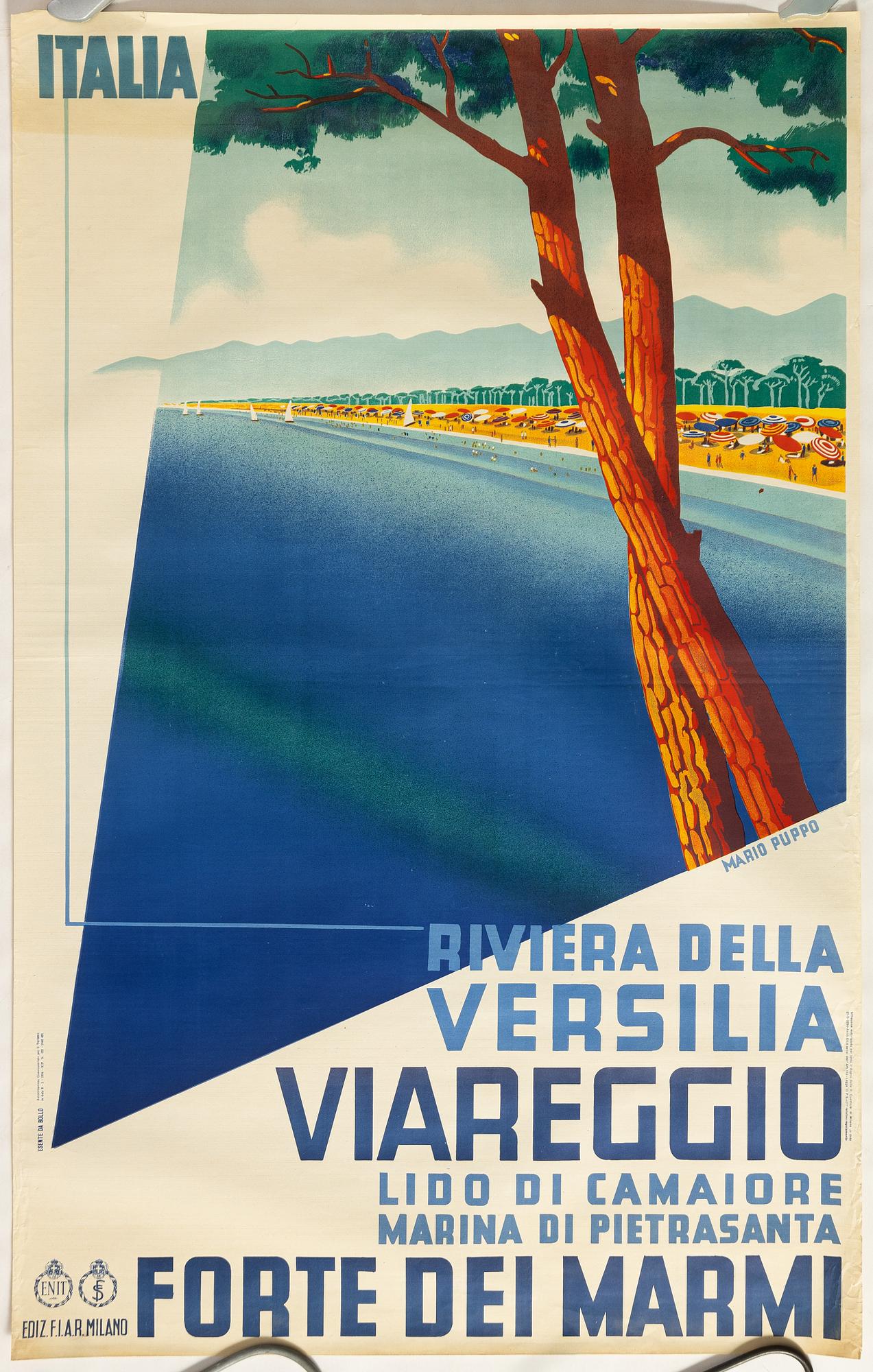 Mario Puppo, 'Italia, Riviera della Versilia, Viareggio, Lido di Camaiore, Marina di Pietrasanta, Forte dei Marmi'.