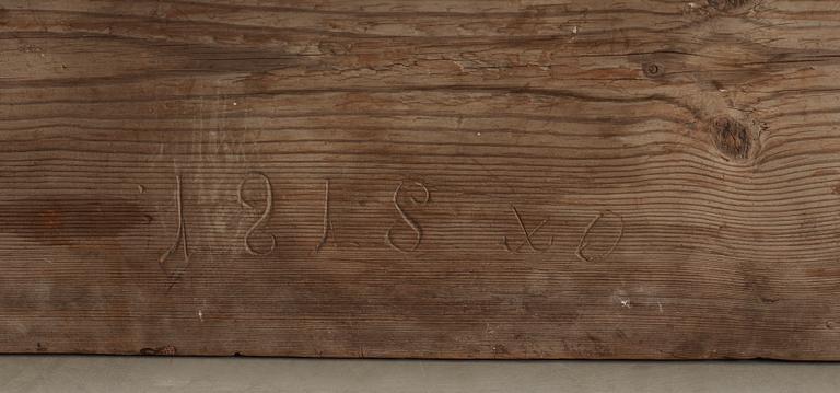 LÅNGBÄNK, allmoge, daterad 1818.