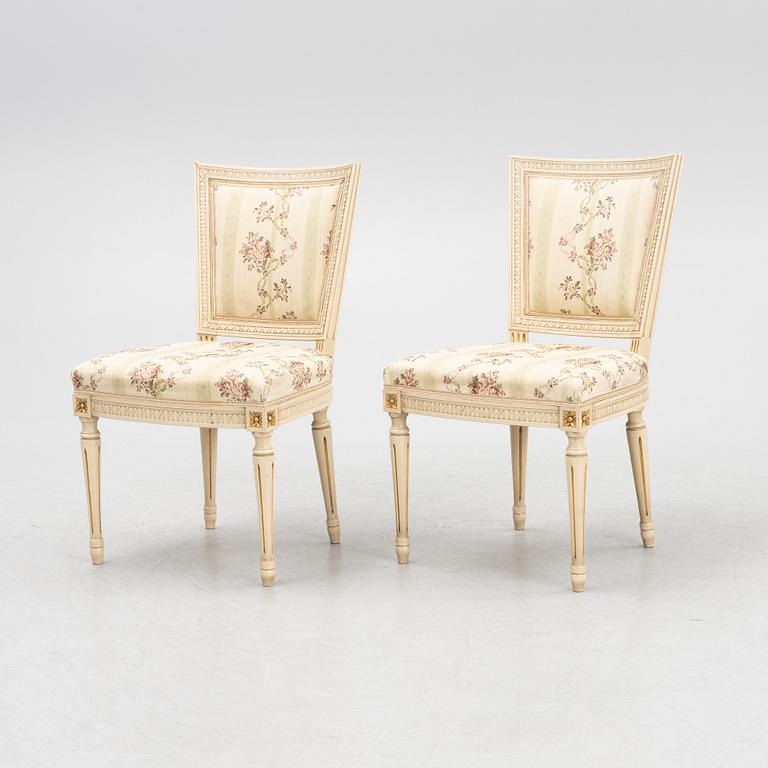 Six Gustavian style chairs, second half of the 20th Century.