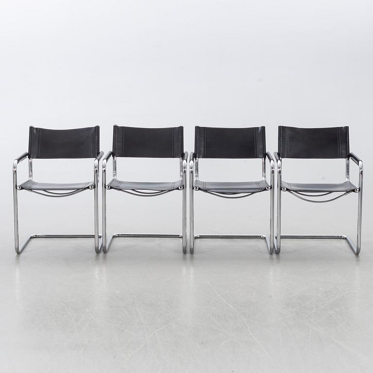 CHAIRS, 4, second half of the 20th century, likely Italy.