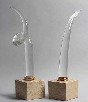 SKULPTURER, glas, sent 1900-tal.