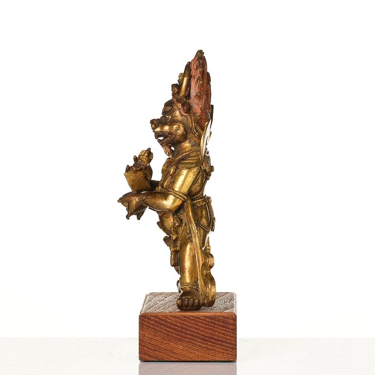 A gilt bronze figure of Vajrabhairava, Tibeto-chinese, 19th century or older.