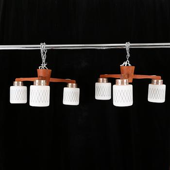 A pair of 1950/60s ceiling lamps.