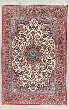 An old Esfahan carpet, around 222 x 144 cm.