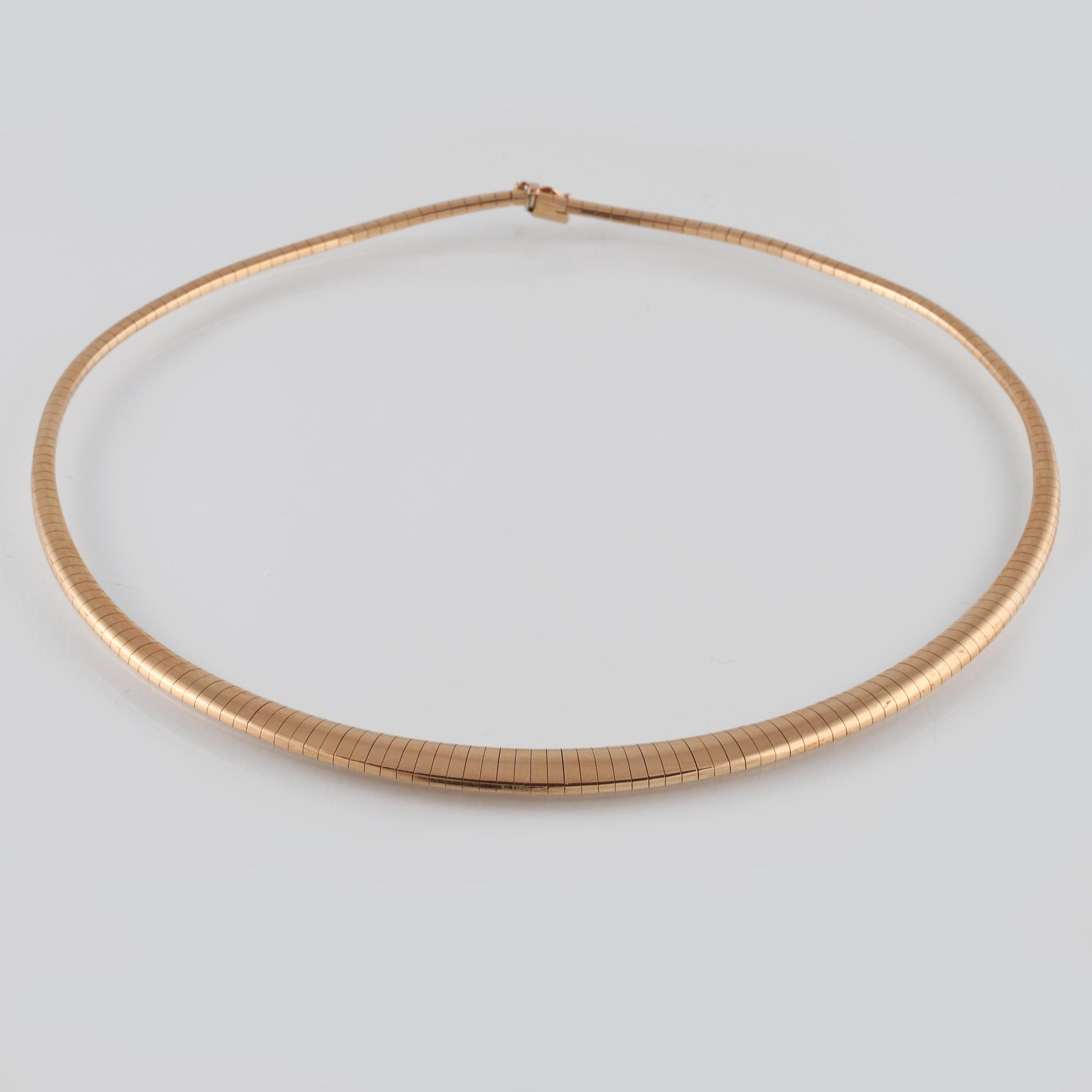 HALSBAND, 18K guld, kattfotstämplat. Vikt 38,6 gram.