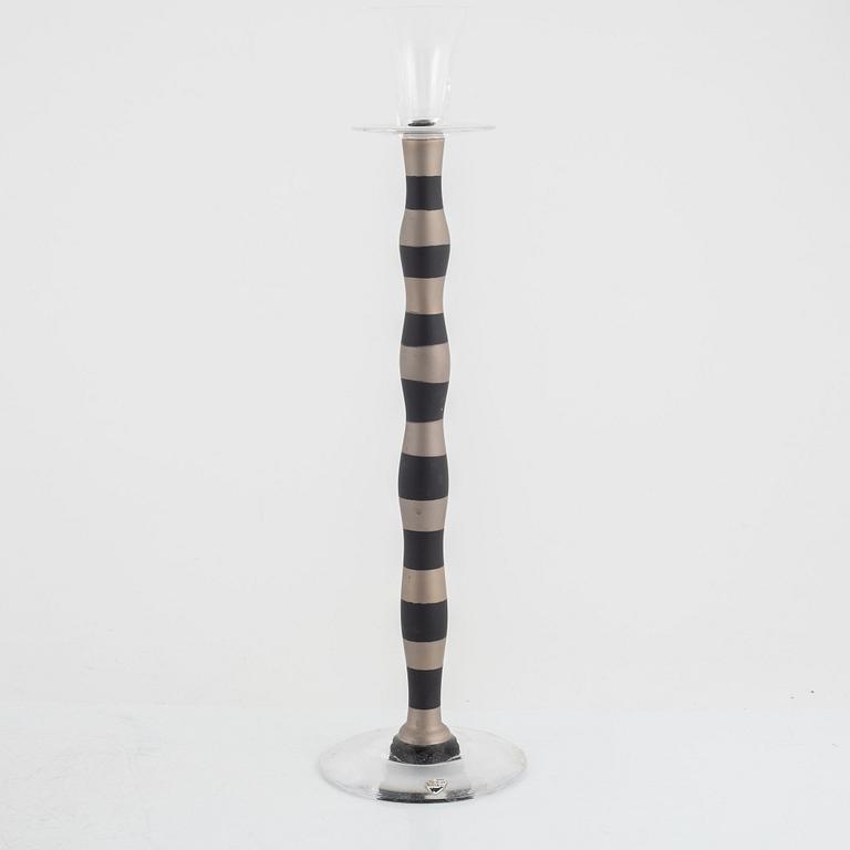 Anne Nilsson, candlesticks, 3 pcs, glass, "Celeste", Orrefors.