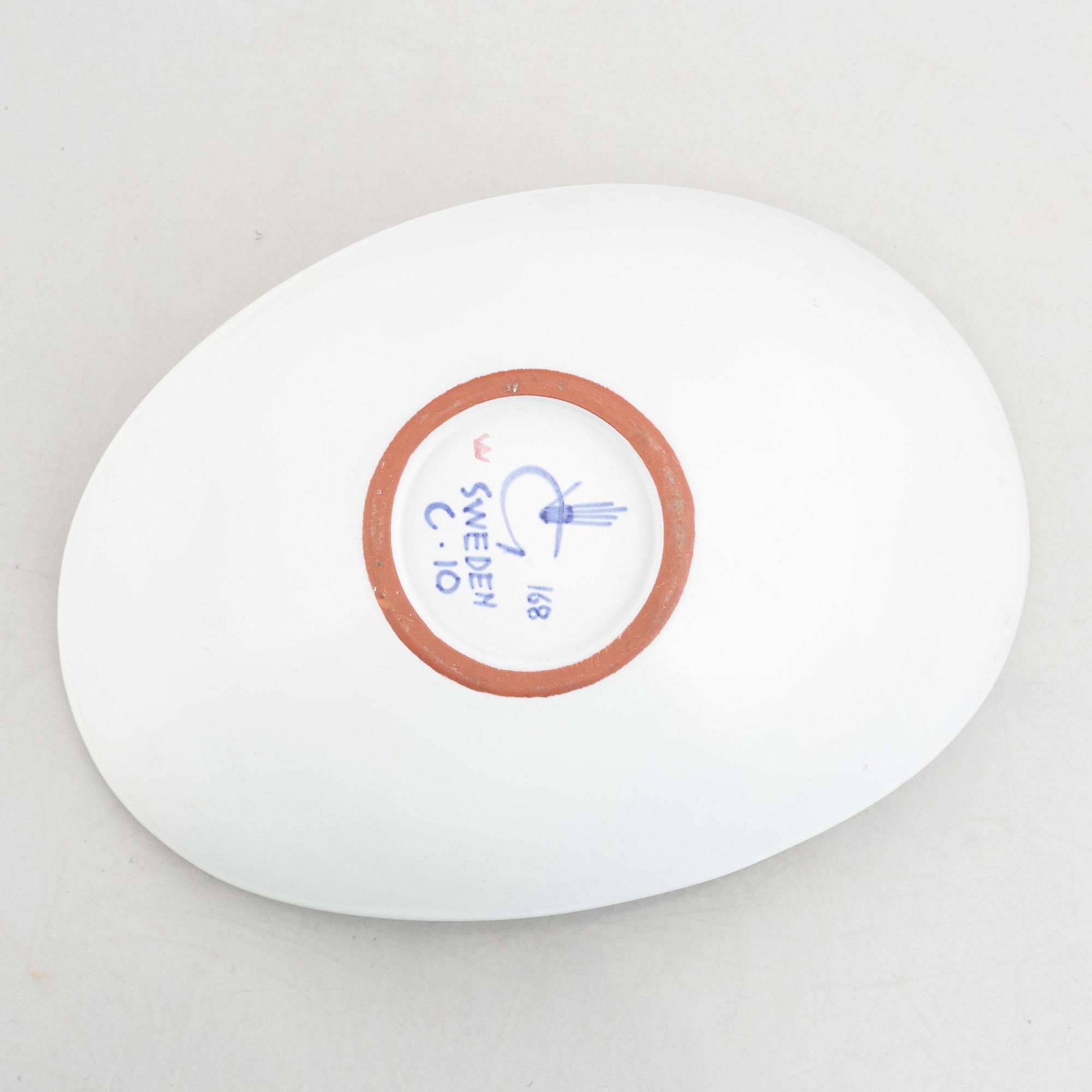 Stig Lindberg, a faience bowl, Gustavsbergs studio 1940's/50's.