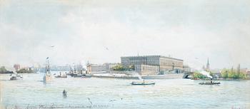 107. Anna Palm de Rosa, The Stockholm palace with the steam boat Wester Norrland.