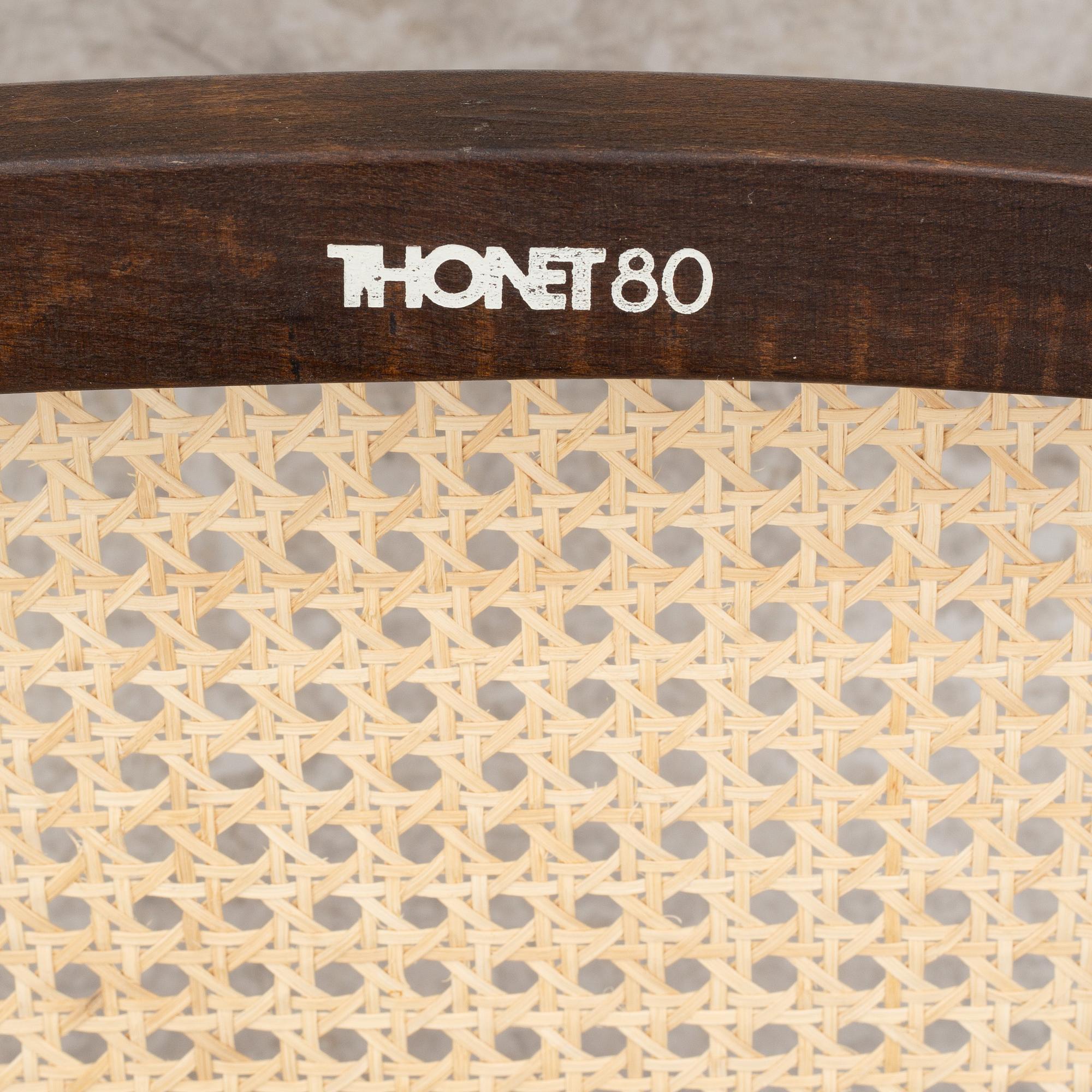 Thonet, chairs 4+2 pcs, 1980s.