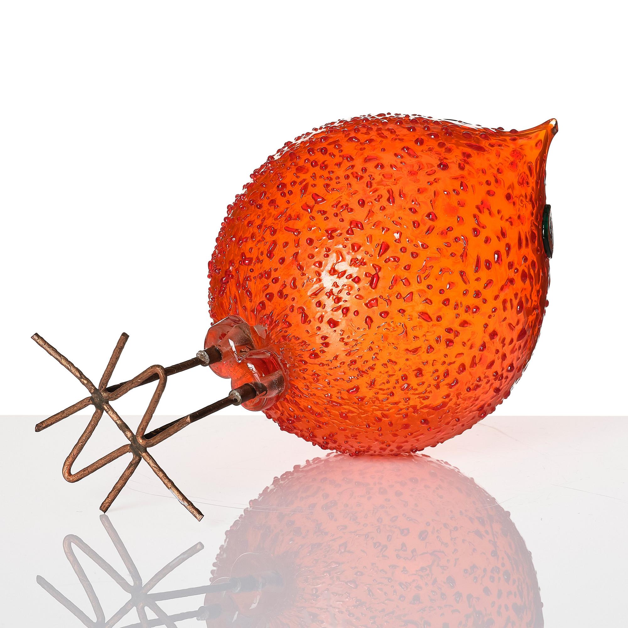 Alessandro Pianon, 'Pulcino', a glass sculpture of a bird, Vistosi, Murano, Italy 1960s.
