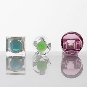 Siv Lagerström, three acrylic plastic rings, 1970s.