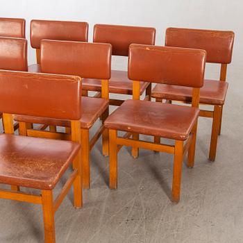 John Kandell, chairs 8 by JE Blomqvist furniture factory Uppsala, 1960s.