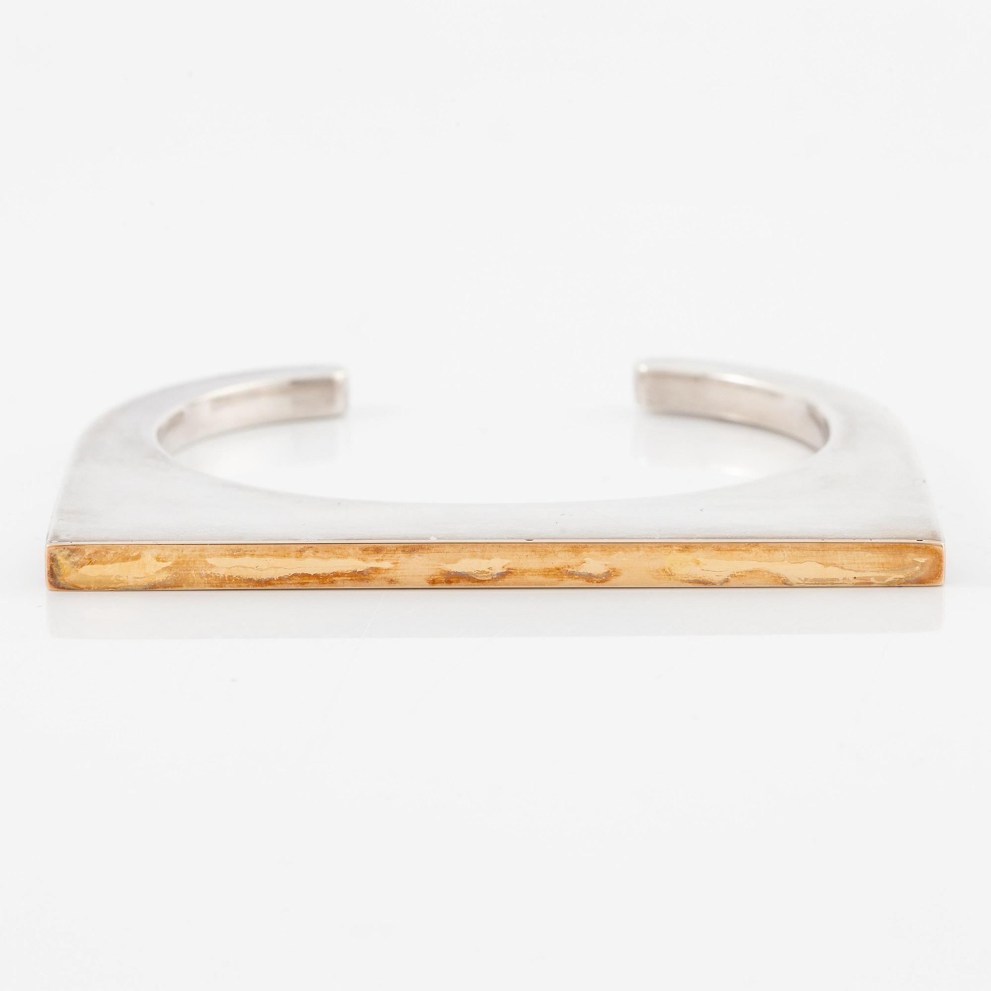 Sigurd Persson, arm ring, silver with gilding, Stockholm 1997.