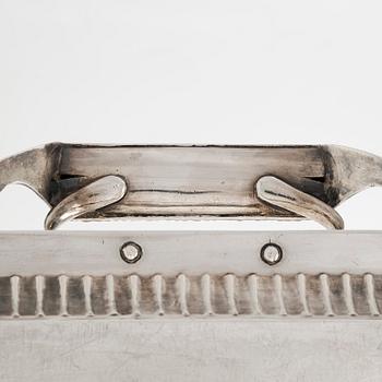 A silver tray, maker's mark of Henrik Tallberg, St. Petersburg 1832.