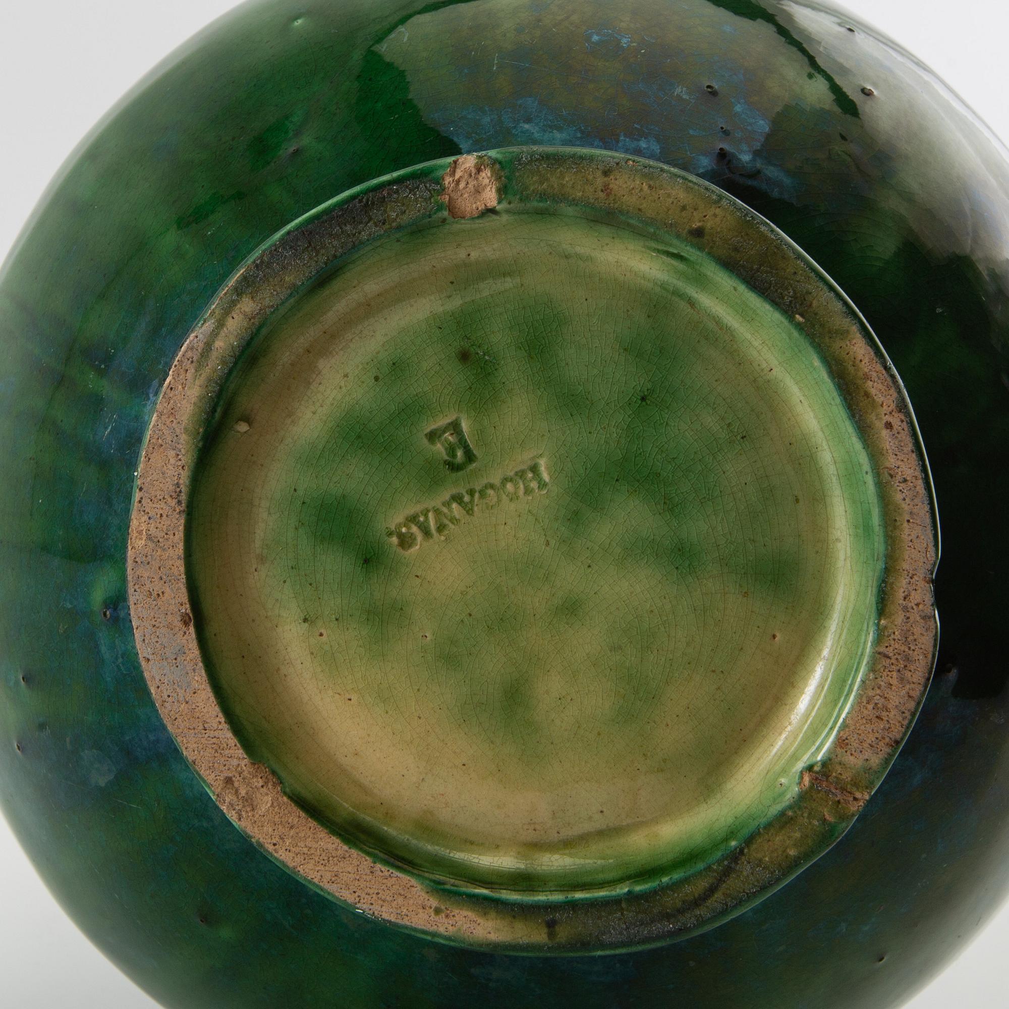 Albin Hamberg vase "Morgonstjernan" Höganäs Jugend dated 1900.