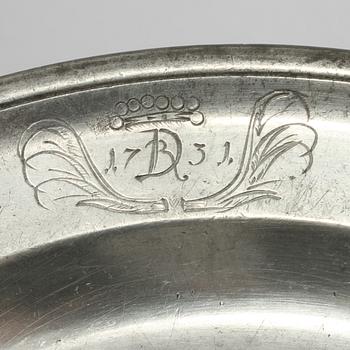 PARTI TENN, 3 delar, 1700-tal.