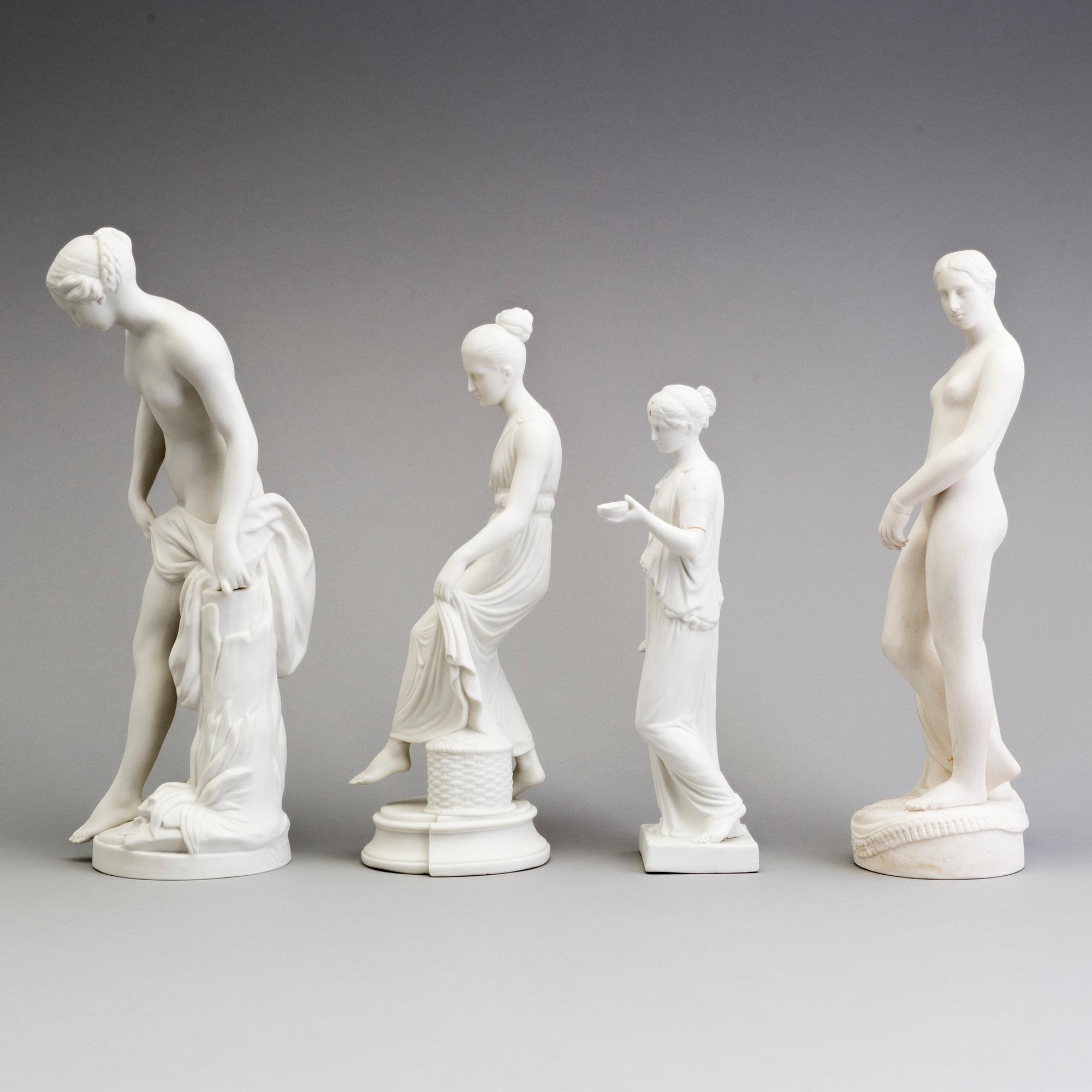 FOUR PARIAN FIGURES, Gustafsberg and Eneret, ca 1900.