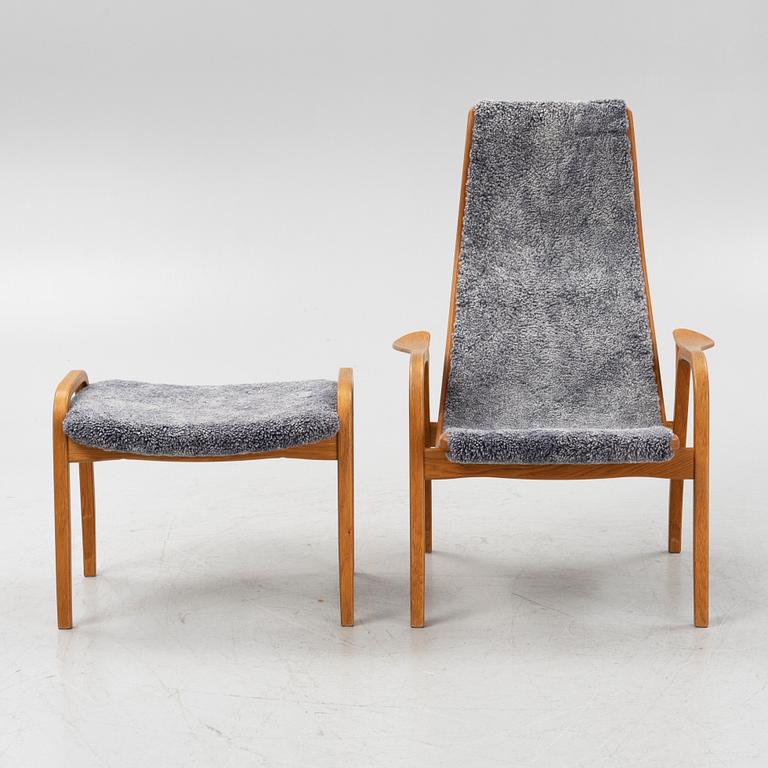 Yngve Ekström, a Lamino oak easy chair with footstool from Swedese, dated -06.