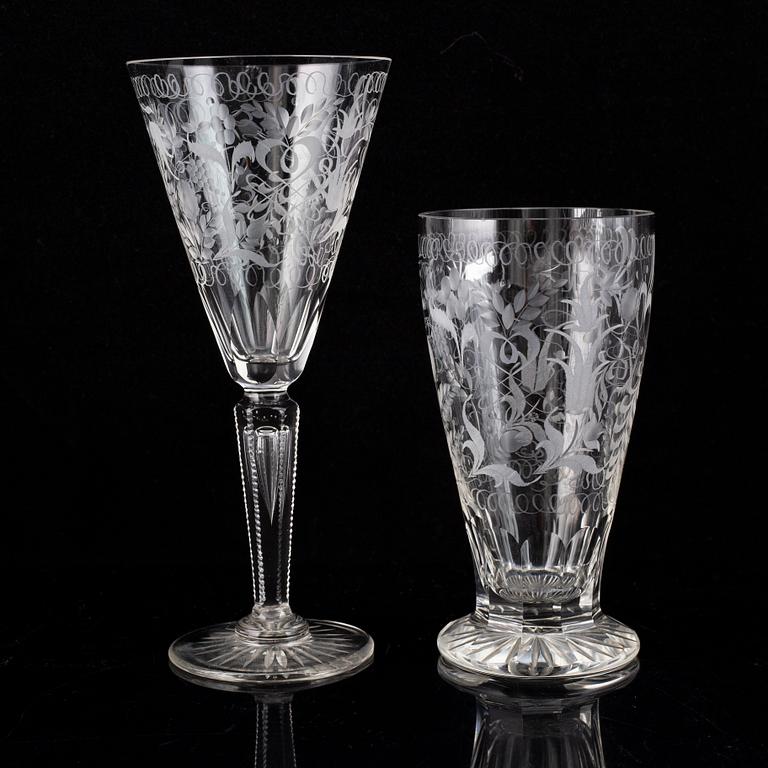 A glass service, 20th century (61 pieces).
