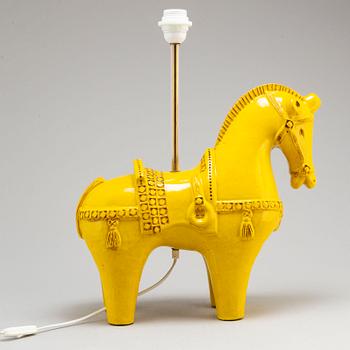 ALDO LONDI, a stoneware horse table light from bitossi, Italy, 1960's.