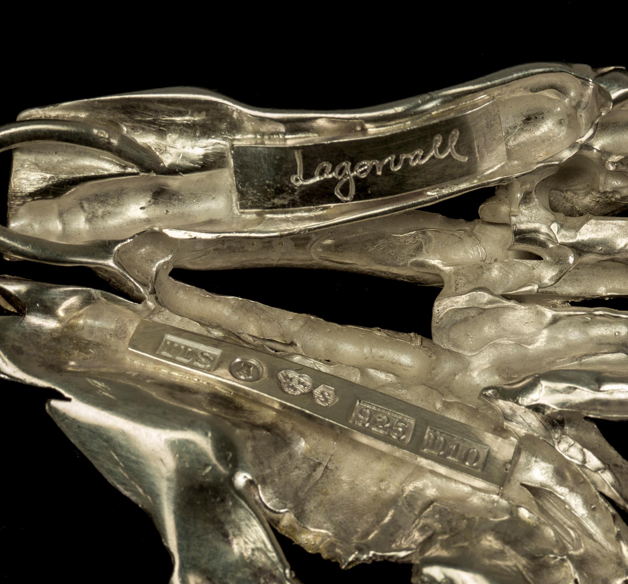 COLLIER, sterlingsilver, Inga Lagervall, Stockholm, 1978. Vikt ca.