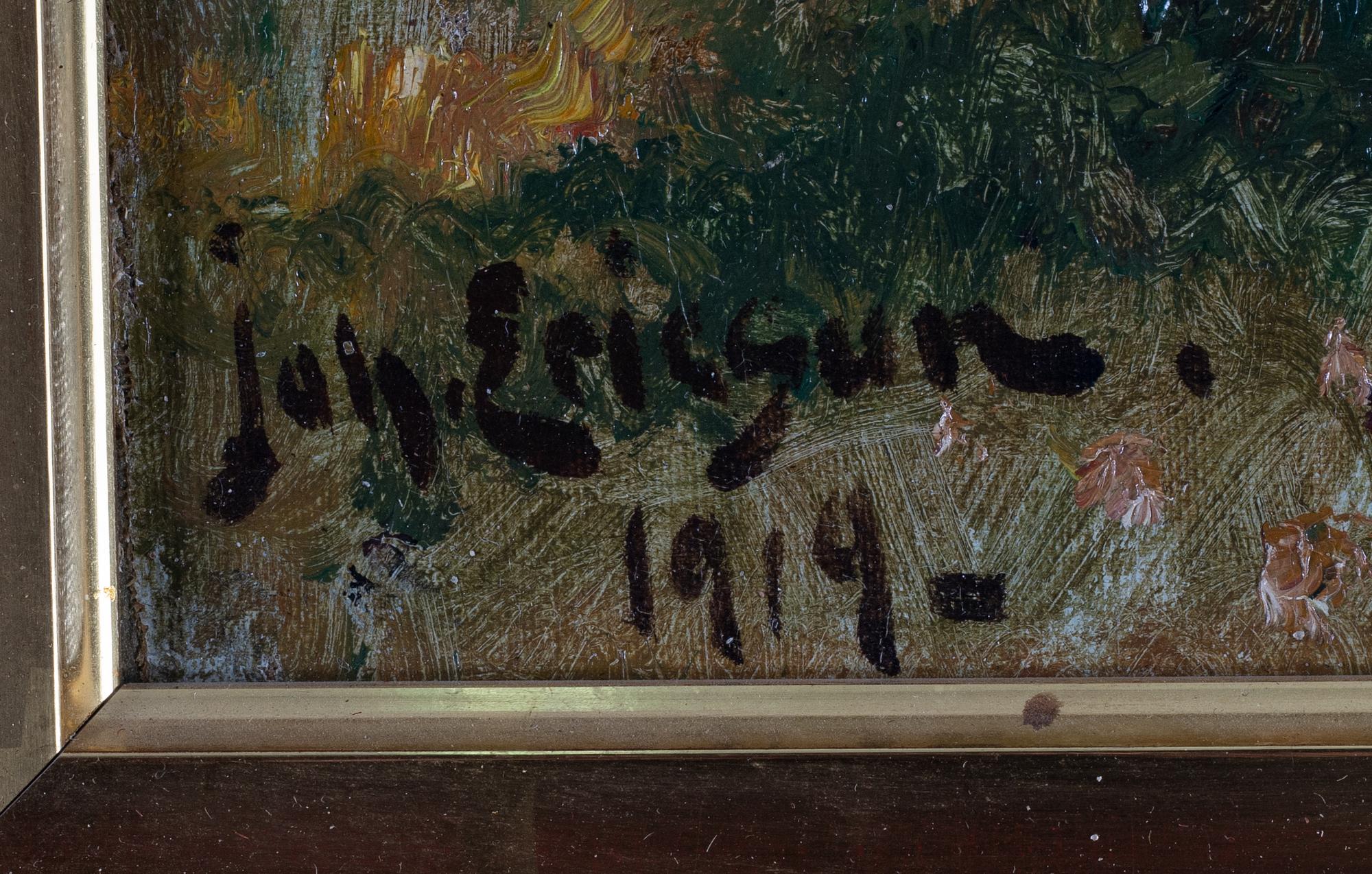Johan Ericson, oil on canvas, signed and dated 1919.
