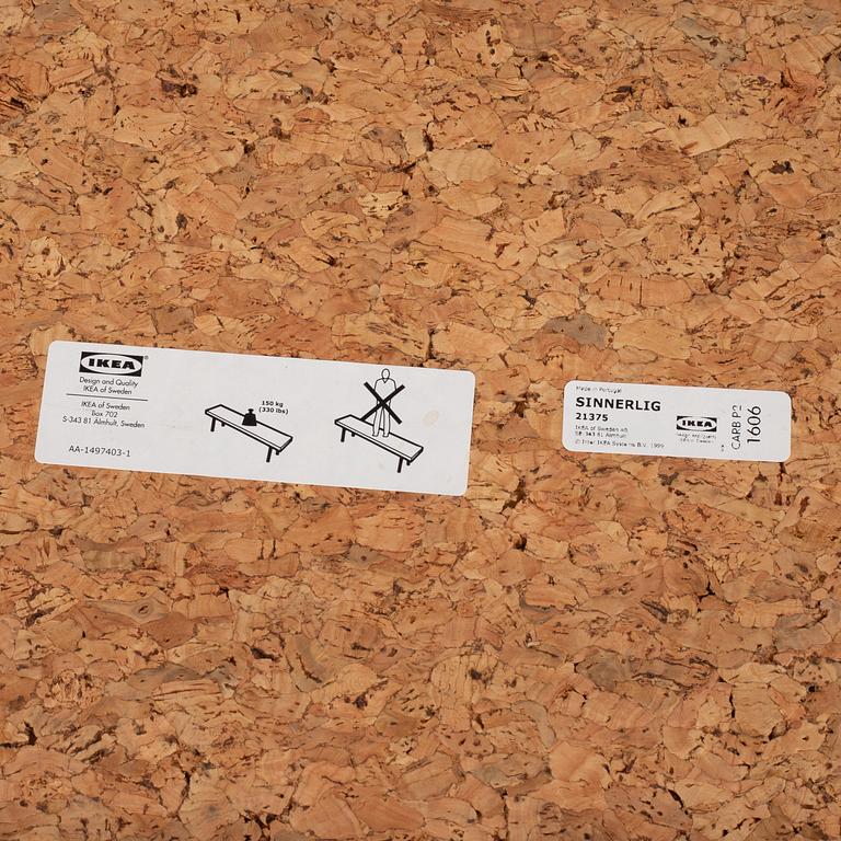 Ilse Crawford, two cork benches, model 'Sinnerlig' for IKEA.