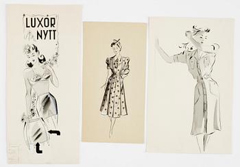 MODEILLUSTRATIONER, 33+1 okänd konstnär, 1900-tal.