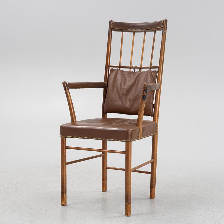 Josef Frank, a model 652 mahogany armchair, Svenskt Tenn, mid 20th Century.