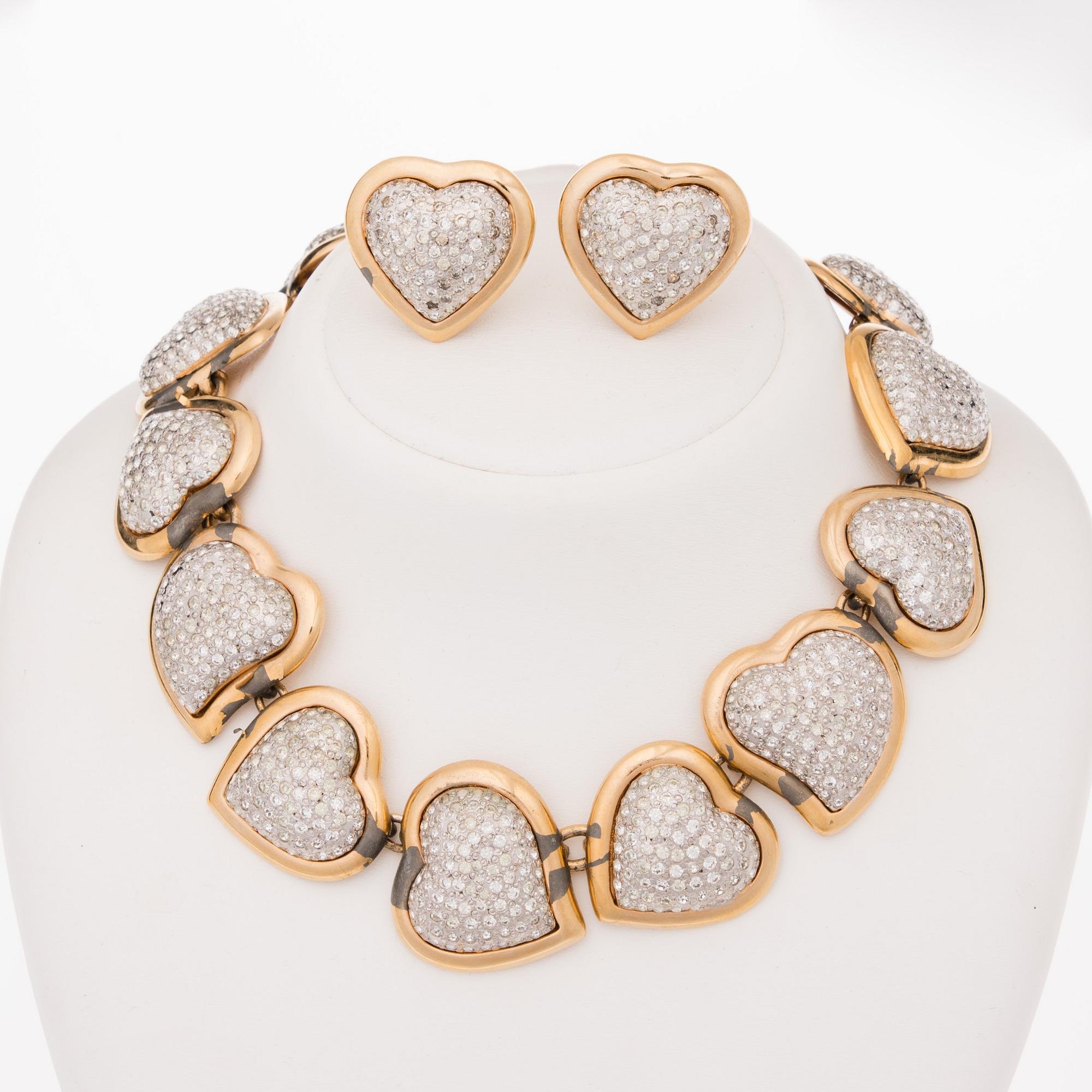 COLLIER samt ÖRHÄNGEN, bijouteri, Yves Saint Laurent.