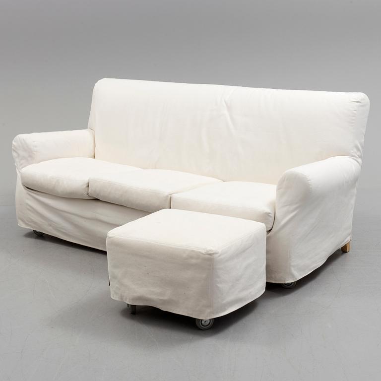 A 21st century sofa and ottoman by Flexform, Italy.