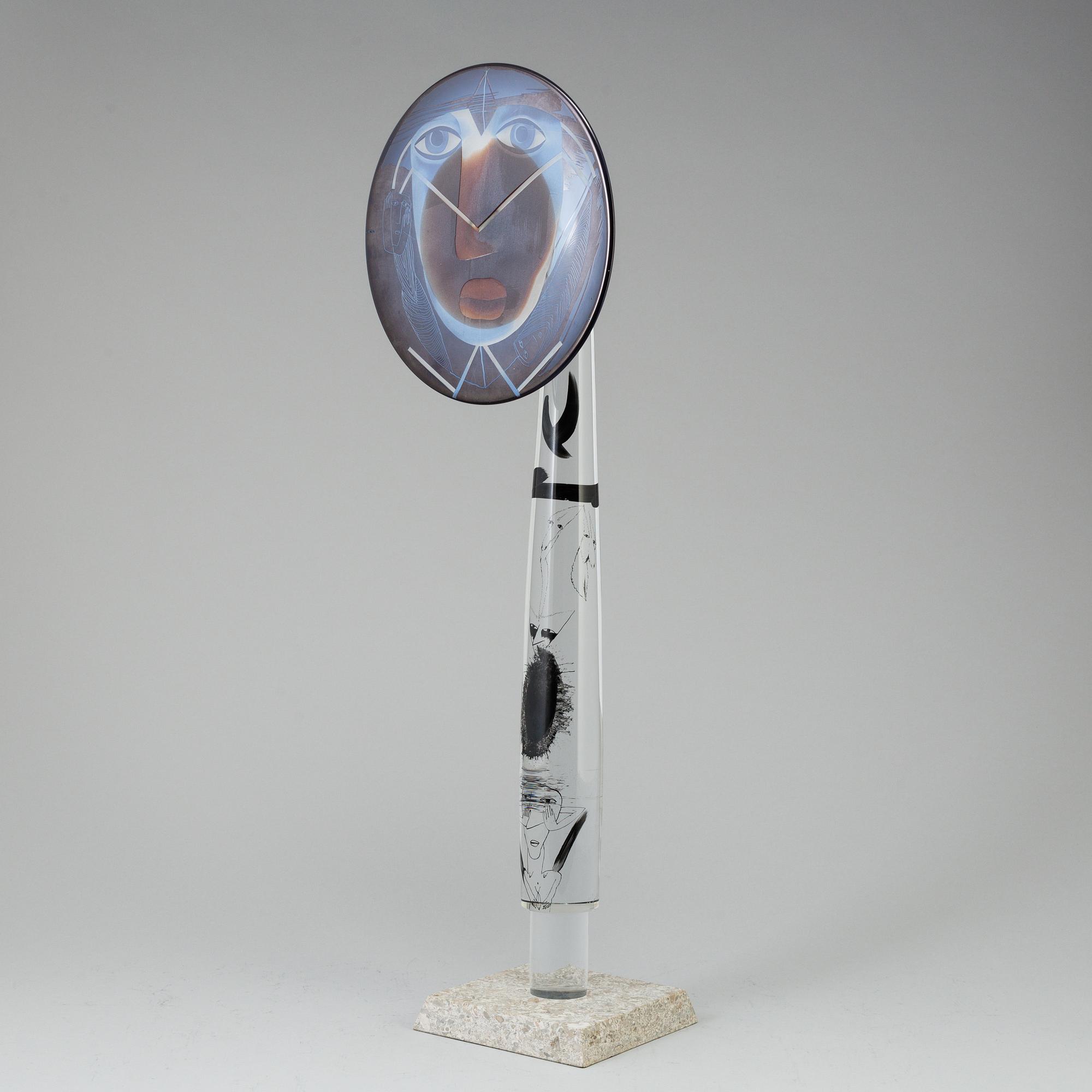 ANN WOLFF, glasskulptur, 1980-tal, signerad.