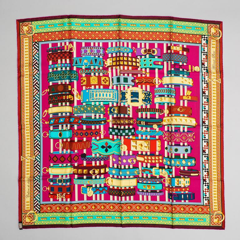 HERMÈS, a 'Colliers de Chiens' silk scarf.