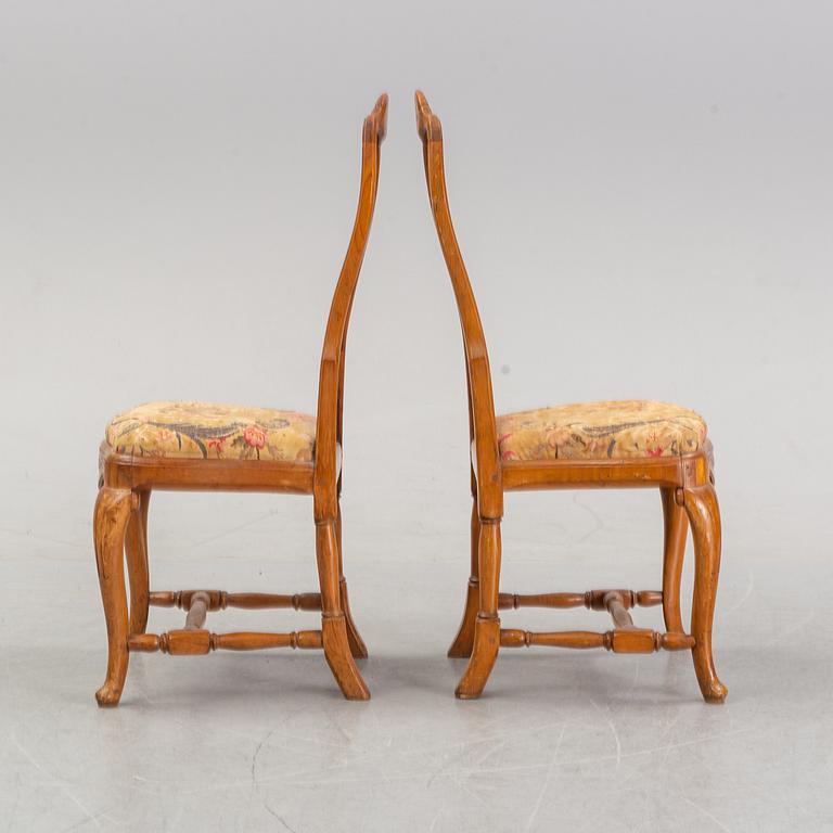 Six chairs, first half the 18th century.