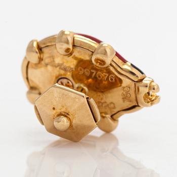 Cartier,  brosch, nyckelpiga, 18K guld och emalj.