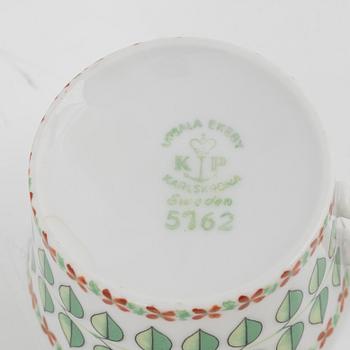 Arthur Percy, five coffee cups and saucers, 'Linda', Upsala Ekeby Karlskrona.